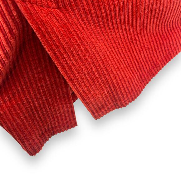 FLAX Medium Burnt orange Corduroy Full Length Jacket Coat Duster Velvet Ribbed - Picture 10 of 11